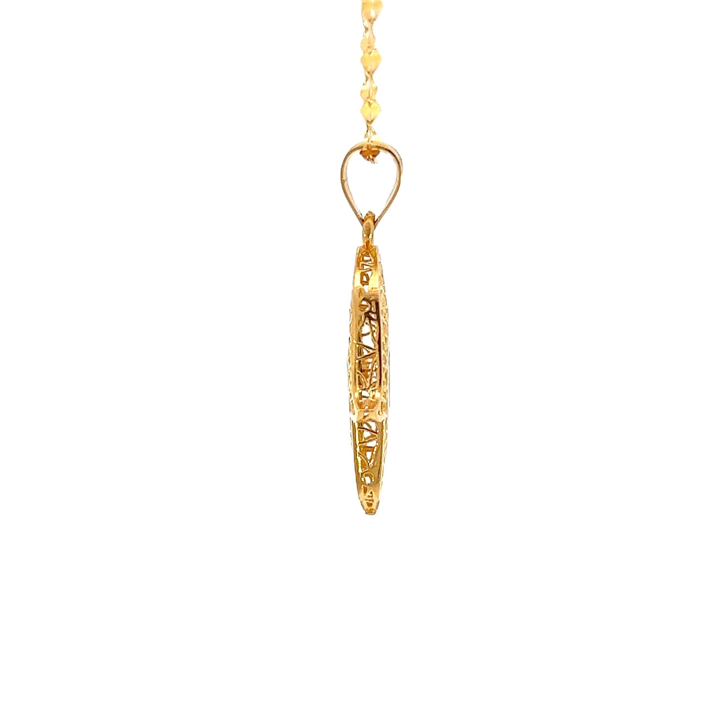 Hamsa necklace 21k gold