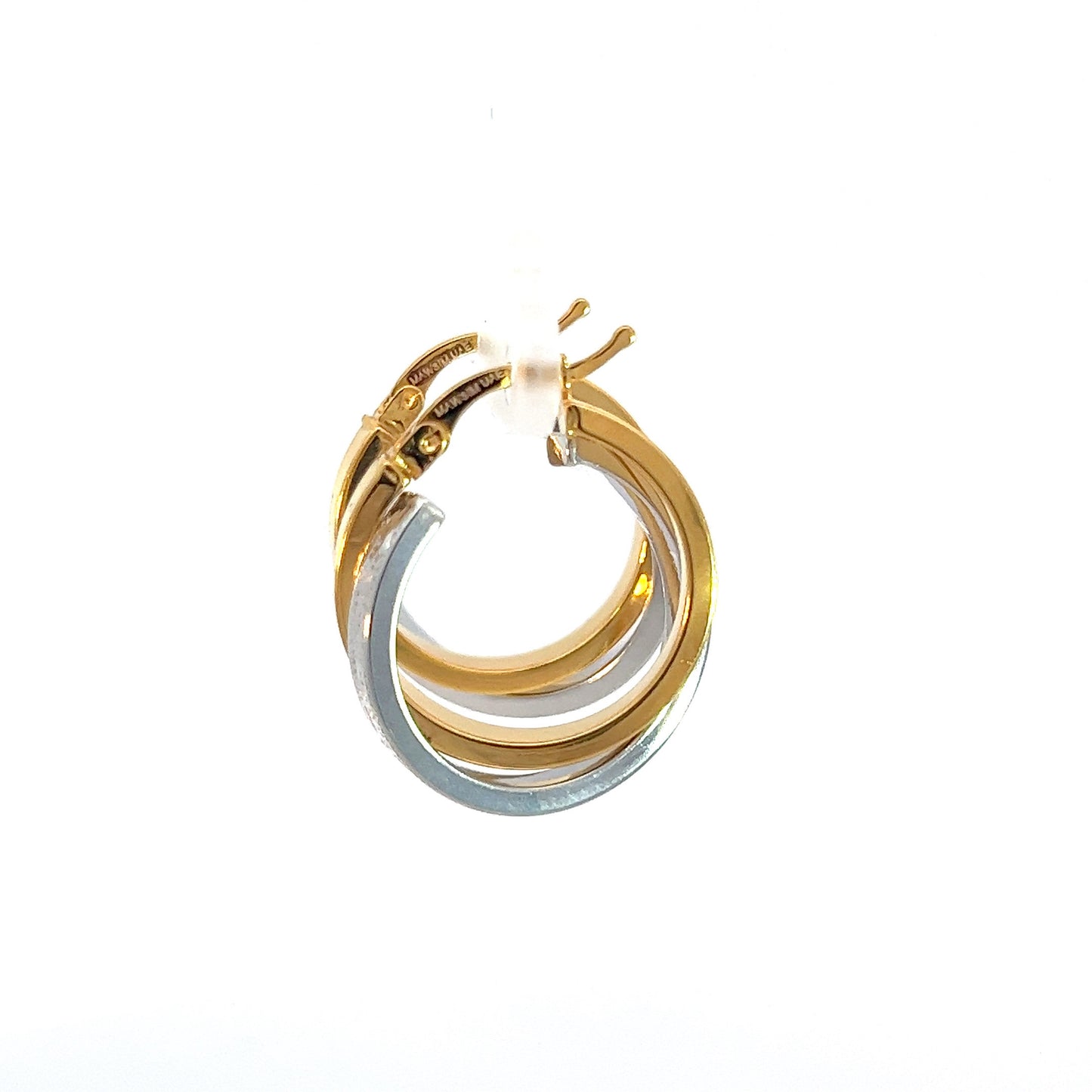 Hoops earring 21k white and yellow gold