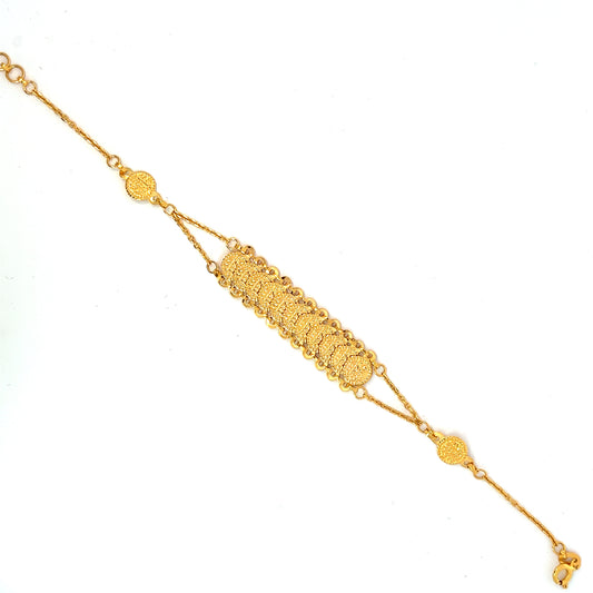 Lira coins bracelet 21k gold