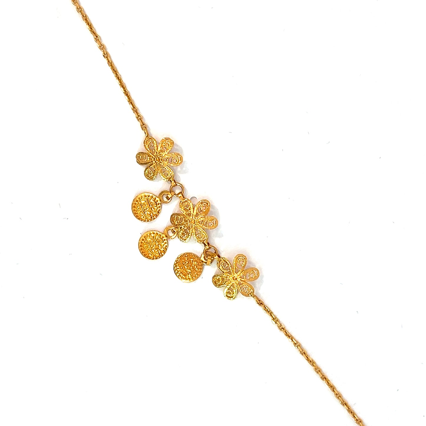 Flower bracelet 21k gold