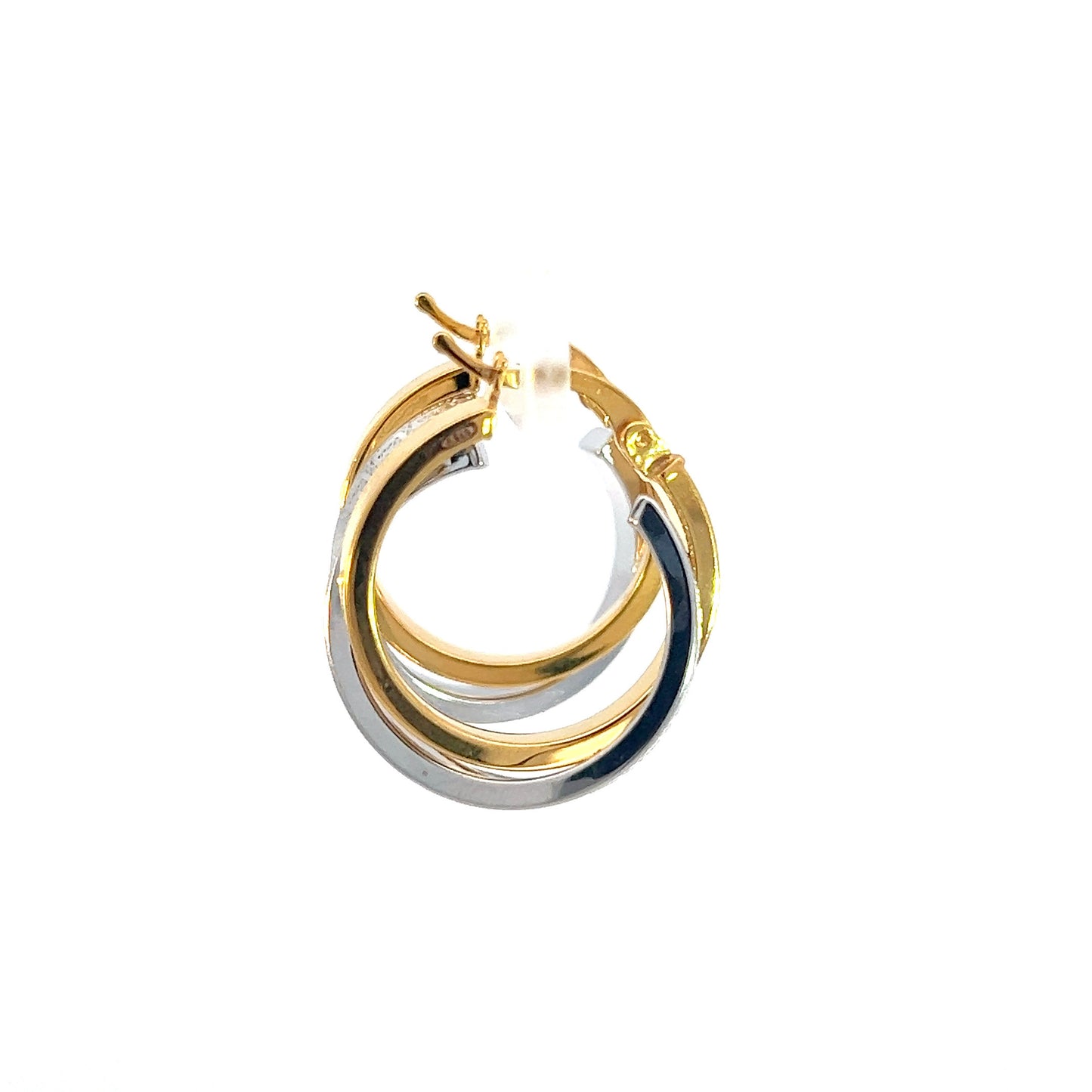 Hoops earring 21k white and yellow gold